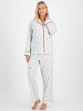 Charter Club Petite Women's Long-Sleeve Cotton Flannel Packaged Pajama Set NWT.